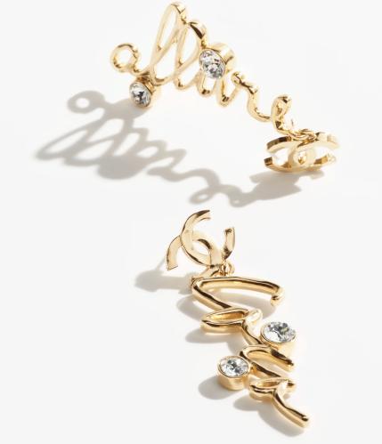 2024 أقراط شانيل بدلاية ذهبي، كريستالي