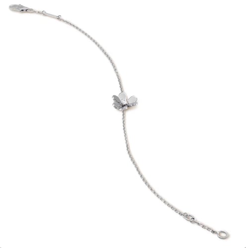 اسوارة فان كليف فريفول فضي أبيض بفص ميني