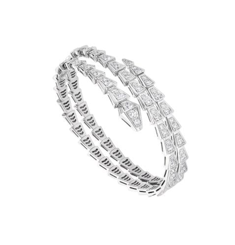 سوار بولغاري سيربنتي فايبر فضي كريستالي لفتين