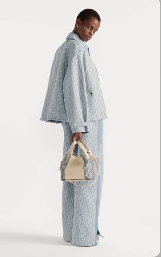 2025 بنطلون ديور ديوريڤيرا جاكار تافتا تقني أوبليك...