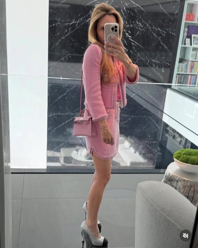 2015 سترة شانيل جاكيت قطن حريري أبيض أو وردي