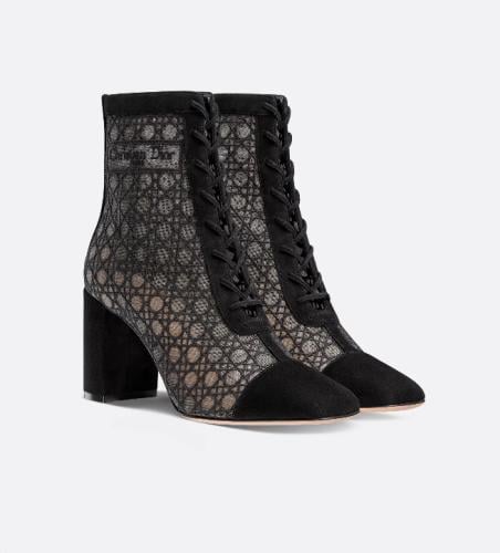 حذاء ديور نوتي دي بوت مخرم شفاف أسود بربطة