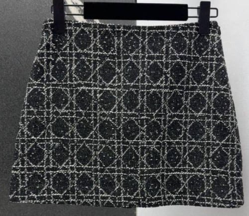 2025 تنورة ديور تويد كاناج أسود كروز