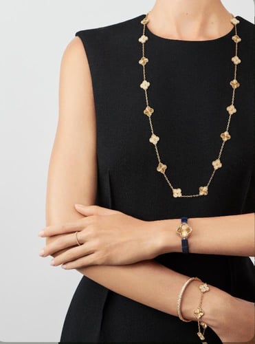 سوارة فان كليف فينتج الهمبرا 5 زخرفات ذهبي مرصع