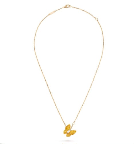 قلادة فان كليف تو باترفلاي فراشة ذهبي أصفر