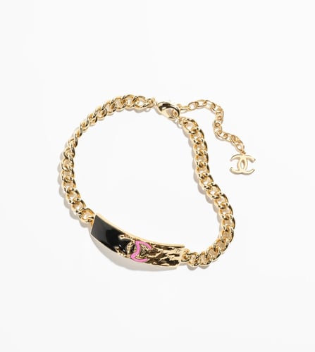 2024 قلادة شوكر بلوقو شانيل ذهبي أسود وردي