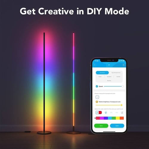 قوفي اضاءة زاوية ذكية اسود