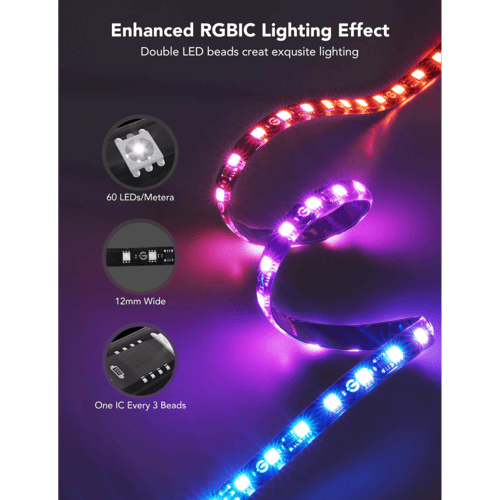 قوفي T2 شريط ليد ذكي تفاعلي مع كاميراتين 55-65 بوص...