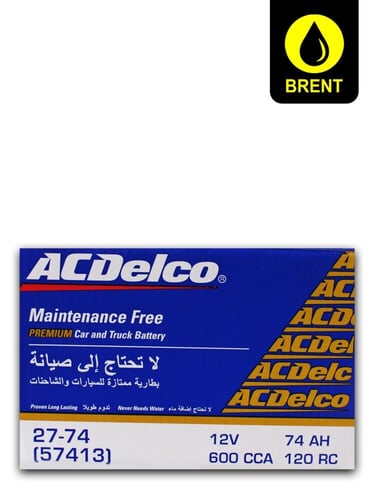 إيه سي ديلكو 74 أمبير بطارية سيارة أصلية طويلة العمر | ACDelco Vehicle Battery 27-74 57413 12V