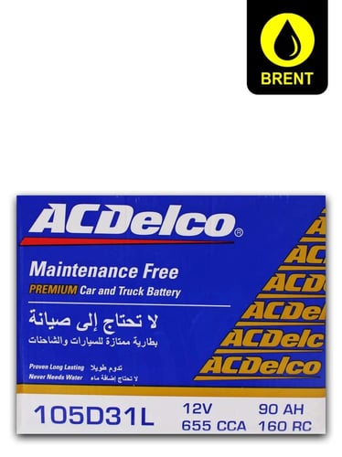 إيه سي ديلكو 90 أمبير بطارية سيارة أصلية طويلة العمر | ACDelco Vehicle Battery 105D31L 12V