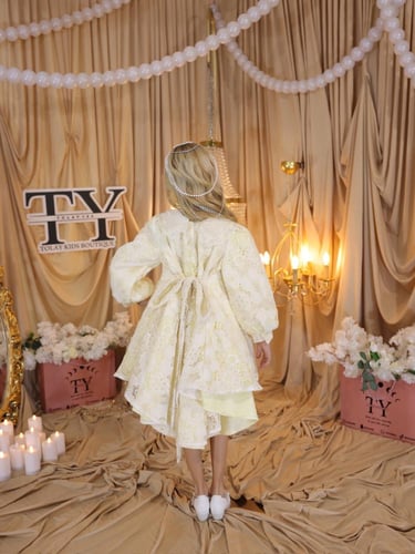 فستان اصفر راقي