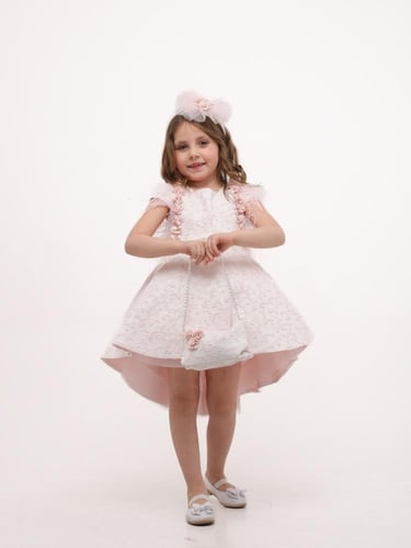 فستان انيق جداً متوفر لونين مع الشنطه والطوق