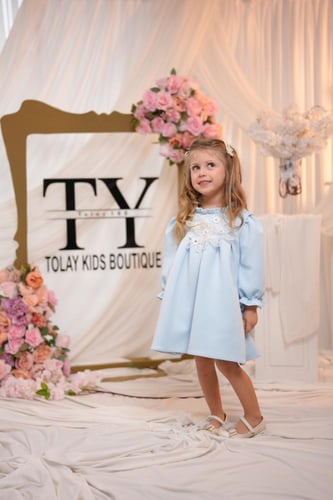 فستان مواليد ازرق