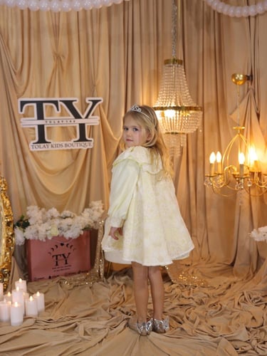 فستان اصفر فاتح مواليد