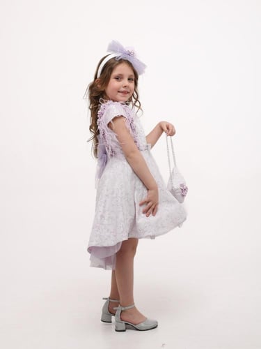 فستان انيق جداً متوفر لونين مع الشنطه والطوق