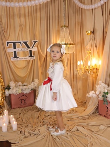 فستان الأميرات تطريز يدوي بإضافة دانتيل