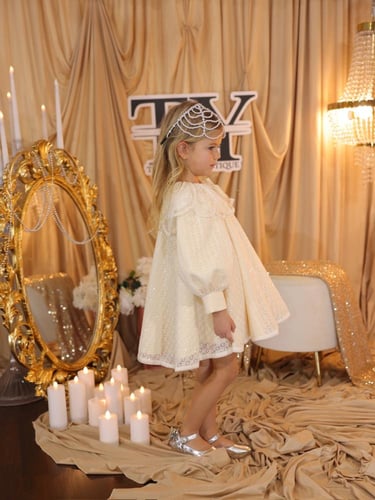 فستان بيج راقي للمواليد