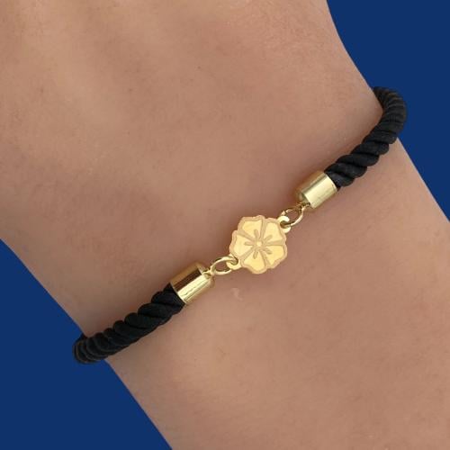 إسوارة قيطان ذهب عيار 18 وزن 0.05 جم تصميم وردة جذ...