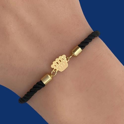 إسوارة قيطان ذهب عيار 18 وزن 0.05 جم تصميم تاج أني...