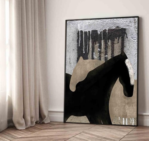 لوحة كانفس خيول باسلوب تجريدي
