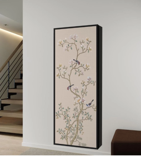 دولاب عبايات مبتكر مع باب للوحة جدارية