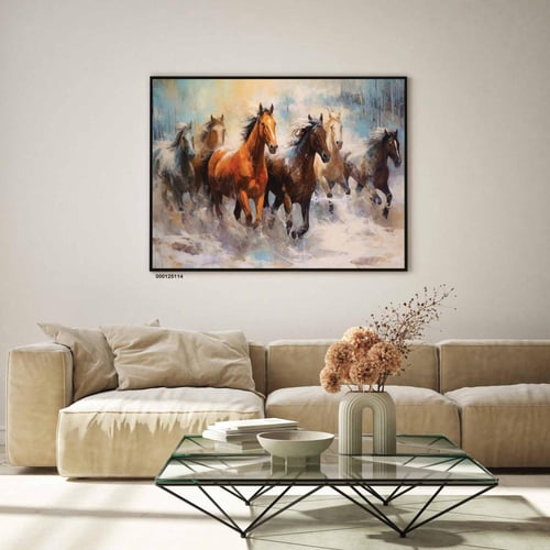 لوحة فنية فريدة مستوحاة من جمال الحصان العربي الأص...