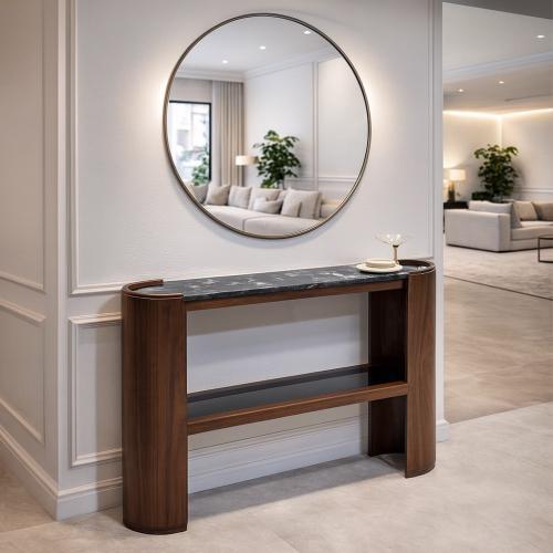 طاولة كونسول خشبية بني بتصميم مودرن