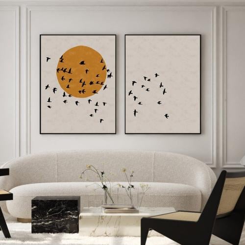 لوحتين جدارية كانفس مودرن"فلايت سن"