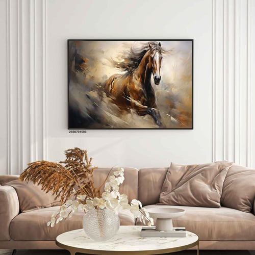 لوحة فنية فريدة مستوحاة من جمال الحصان العربي الأص...