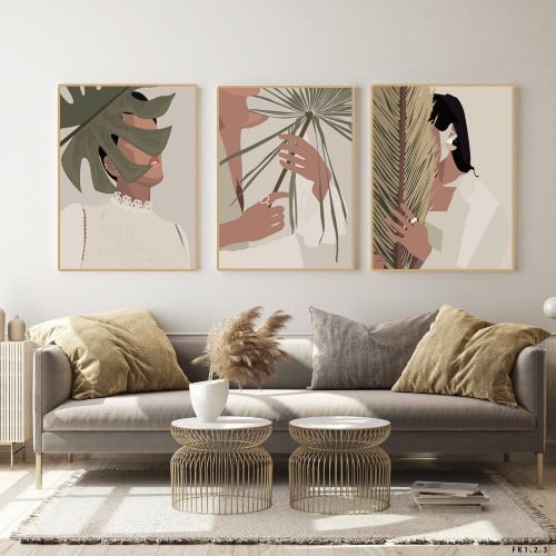 طقم من 3 لوحات كنفاس