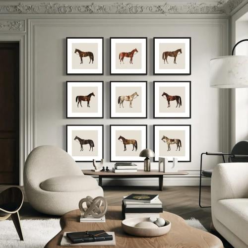 مجموعة لوحات كنفاس مكونة من 9 لوحات