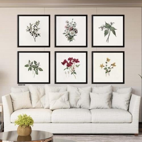 مجموعة 6 لوحات كانفس بطبقة اكريليك شفاف