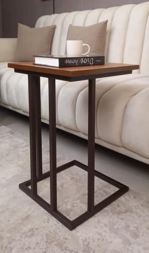 طاولة قهوة جانبية أنيقة – خشب ومعدن
