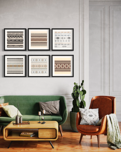 مجموعة لوحات كنفاس مكونة من 6 لوحات