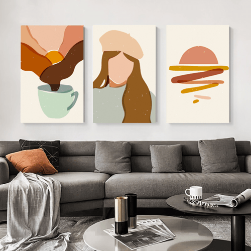 طقم من 3 لوحات ، نمط بوهيمي