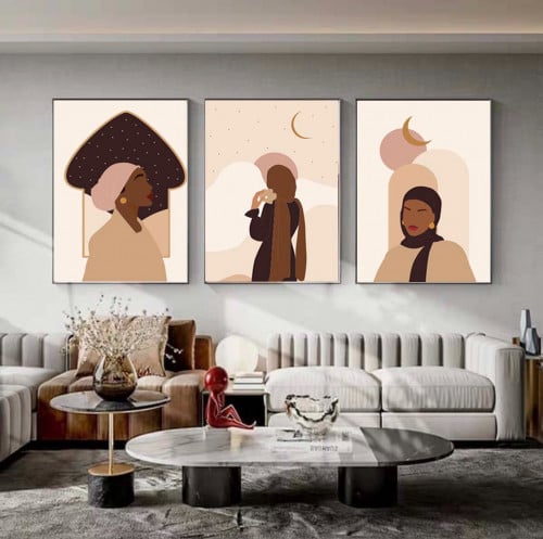 طقم من 3 لوحات ، نمط بوهيمي