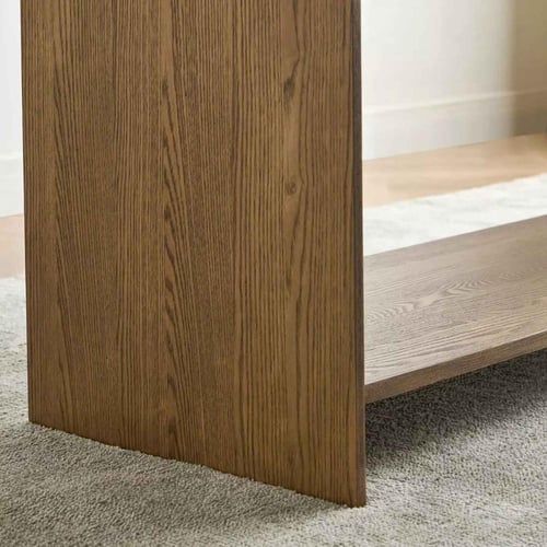 كونسول خشبي مودرن مع درجين ورف سفلي