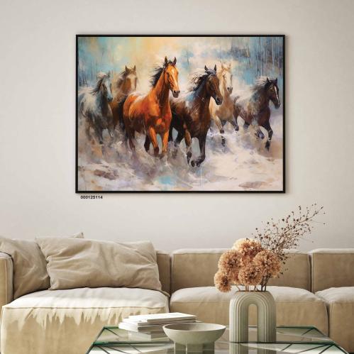 لوحة فنية فريدة مستوحاة من جمال الحصان العربي الأص...