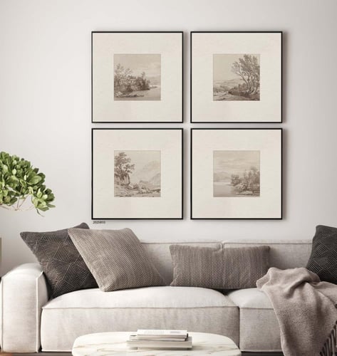 مجموعة لوحات كنفاس مكونة من 4 لوحات