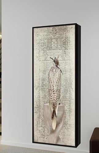 دولاب عبايات مبتكر مع باب للوحة جدارية