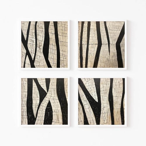 مجموعة لوحات كنفاس مكونة من 4 لوحات