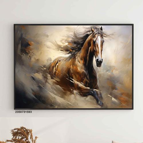 لوحة فنية فريدة مستوحاة من جمال الحصان العربي الأص...