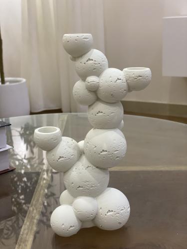 حامل شمع ابيض مطفي