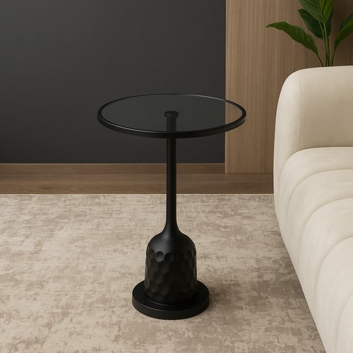 طاولة جانبية ، بسطح زجاجي