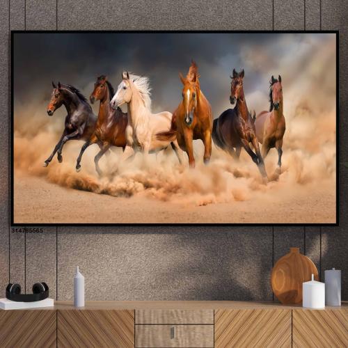 لوحة فنية فريدة مستوحاة من جمال الحصان العربي الأص...