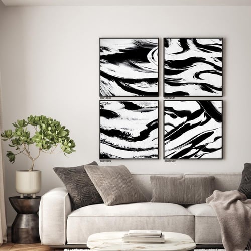 مجموعة لوحات كنفاس مكونة من 4 لوحات