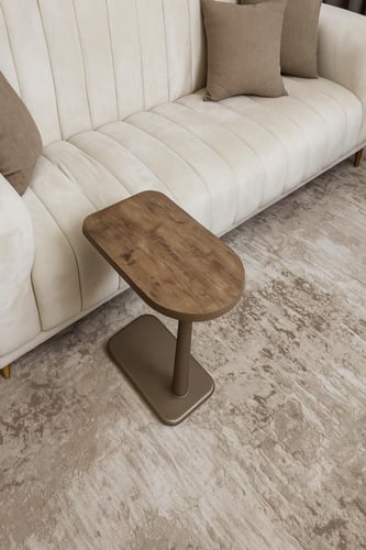 طاولة جانبية ، بسطح خشبي