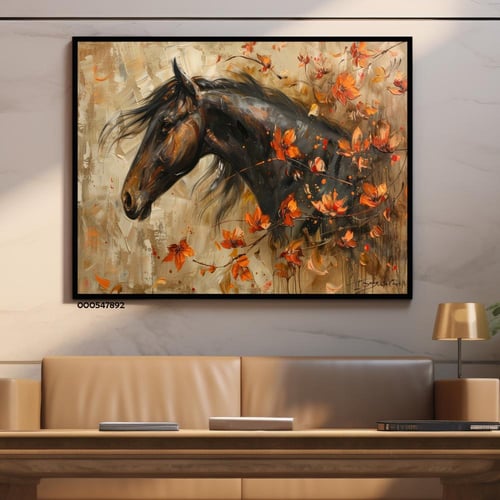 لوحة فنية فريدة مستوحاة من جمال الحصان العربي الأص...