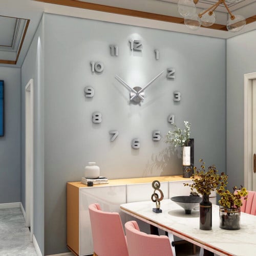 ساعة جدارية ، من الاكريليك ثلاثي الابعاد ذاتي التر...