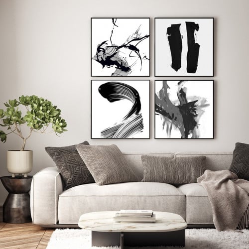 مجموعة لوحات كنفاس مكونة من 4 لوحات